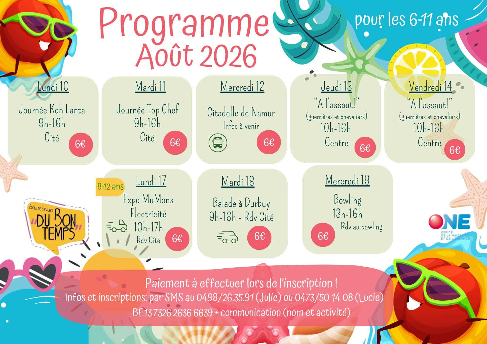 Août 6-11 ans mj 404 stage